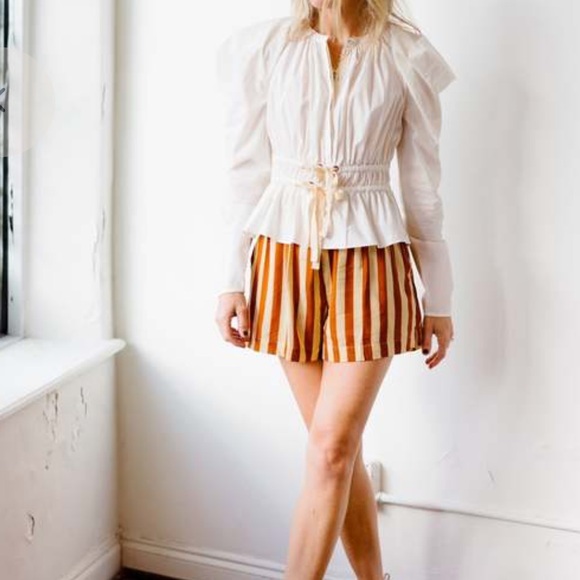 Natalie Martin Pants - Natalie Martin Jasper shorts Thick Stripe cocoa Butter S NWOT